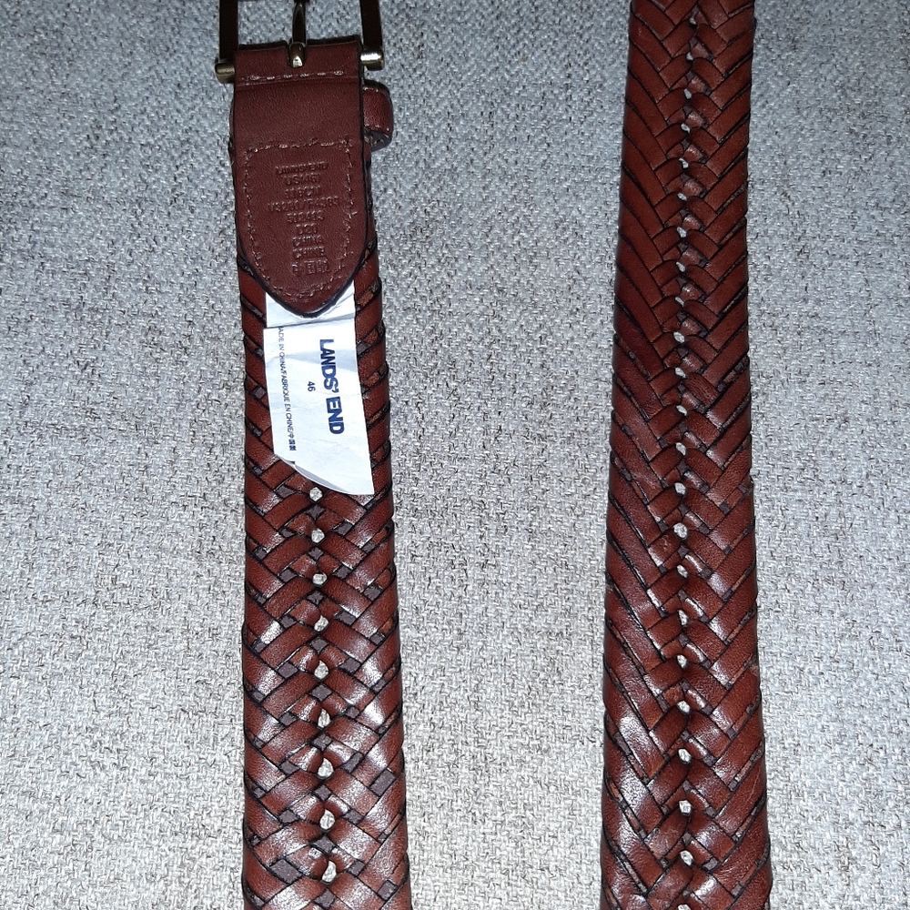 LAND'S END MEN'S BELT.46" L...BROWN.